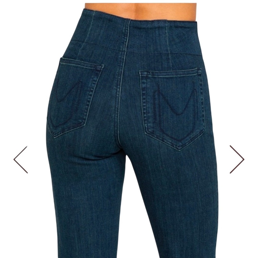 Show Me Your Mumu Womens Berkeley Bells High Waisted Flare Jeans Dark & Stormy M - Picture 9 of 12